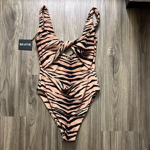 Skatie Tiger Stripe One-Piece Swimsuit